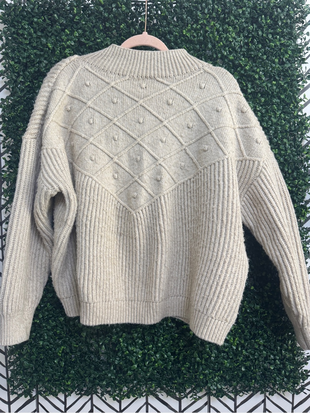 Calvin Klein Cozy Cream Textured Knit Sweater